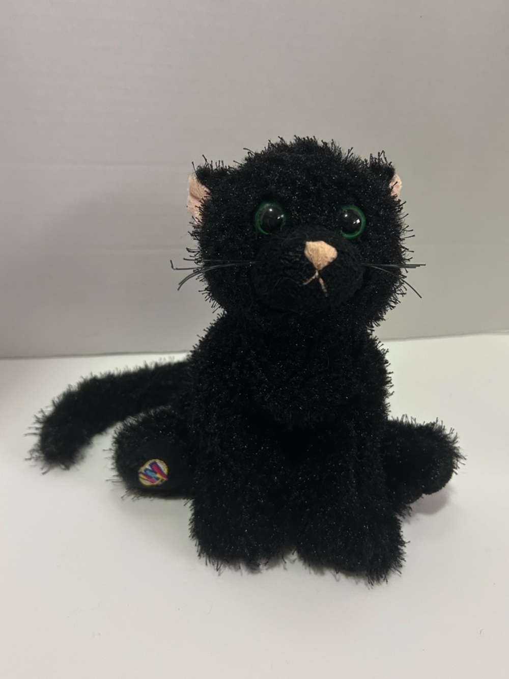 2/$25 🧸 Webkinz Ganz Black Cat Plush HM135 RETIRED No Code Plush Green Eyes